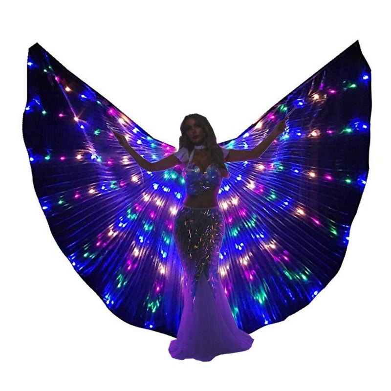 SHINYOU LED Isis Wings Glow Light Up Belly Dance Wing For Carnival Music Rave Halloween Party(Multicolor) - Image 1